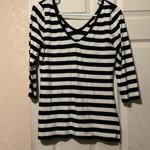 Banana Republic Striped V-Neck Top